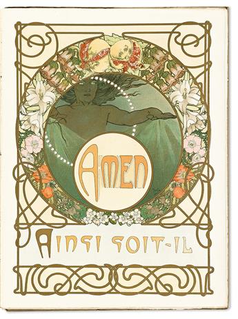 ALPHONSE MUCHA (1860-1939). LE PATER. Complete unbound volume with folio covers. 1899. 16x12 inches, 40½x30½ cm. F. Champenois, Paris.